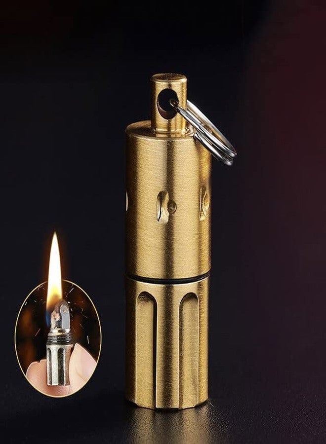 Ostin ولاعة كيروسين من أوستين، ولاعة جيب ناعمة الإطار مقاومة للرياح بعجلة مصقولة، أداة خارجية قابلة للنفخ مع سلسلة مفاتيح (الكيروسين والبنزين غير مشمولين) (ذهبي) - Image 1